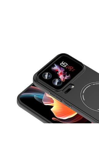 Xiaomi 17 Pro Kılıf Mat Görünümlü Soft Pürüzsüz Yüzey M-safe Şarj Özellikli Kamera Korumalı Sert Kapak Siyah