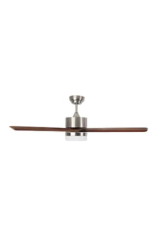 Alsanfan Modern Gri Motor Kahverengi Kanat Aydınlatmalı Uzaktan Kumandalı Tavan Vantilatörü 132cm
