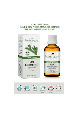 Intense Natural Çam Terebentin Uçucu Yağı Doğal Pine Turpentine Essential Oil 50 ML