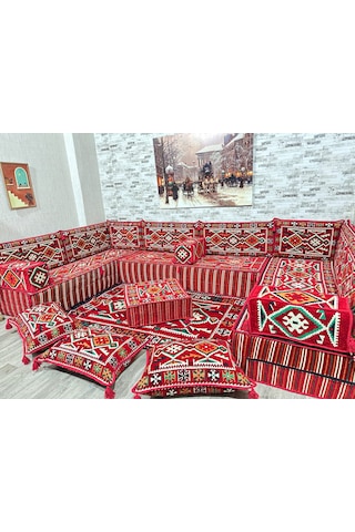 Coton Şark Köşesi 30cm Kalınlıkta Minder Takımı