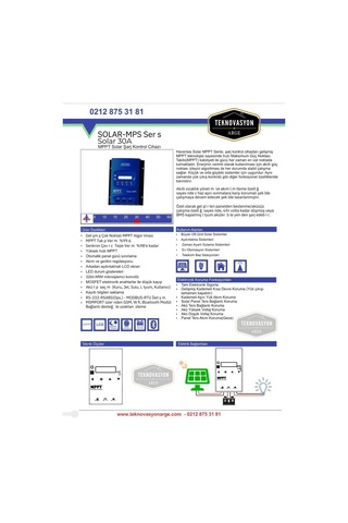 30a Mppt Solar Şarj Kontrol 12-24v Havensis Solar-30amps