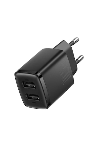 Baseus Compact Dual USB Çıkışlı 10.5W Hızlı Şarj Cihazı