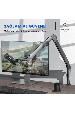 Fifine Bm66 Profesyonel Masaüstü Mikrofon Standı Beyaz
