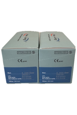Akupunktur İğne Kuru İğne 0.20x15mm 200lük Paket 2 Kutu 400 Ad...