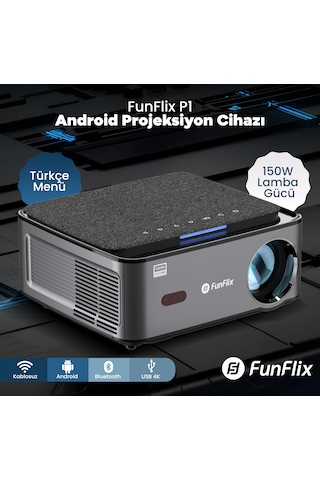 Funflix P1 Android 4k Destekli Bluetooth 5g Wi-fi Led Full Hd Projeksiyon Cihazı