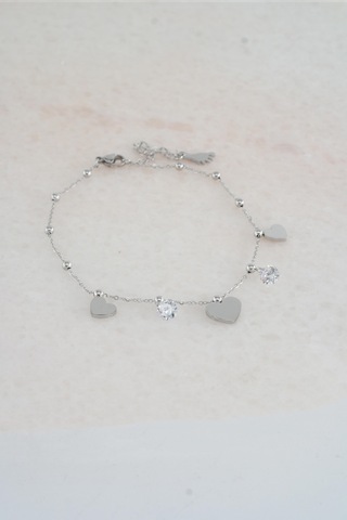 Kadın 316 L Kararmaz Anti Alerjenik Çelik Halhal Zy00025 - Gümüş