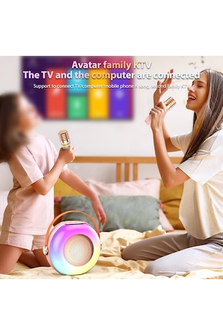 Maiyame Kablosuz Mikrofonlu Taşınabilir Karaoke Sistemi - Rgb Işık Efektli, Bluetooth 5.3, 5w Ses Gücü 112 Karakter