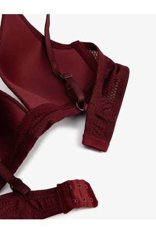 Koton Yumuşak Dokulu Balensiz Dolgusuz Sütyen Bordo 5wlk10126mk Bordo