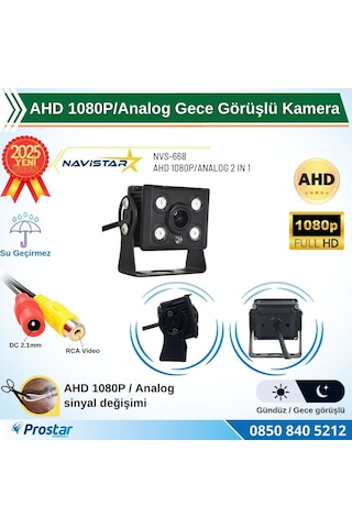 Ahd 1080p/analog Orta Boy Gece Görüşlü Rca Av Soketli Kamyon Tır Otobüs Kamerası