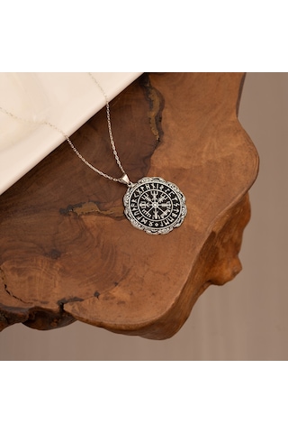 Dkmn Gümüş 925 Ayar Viking Rune Gümüş Kolye