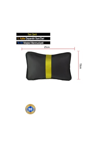 Subaru Legacy Oto Koltuk Boyun Yastığı Sarı Şerit 2 Adet Siyah