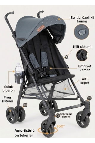 Rival Rv133 Lizbon Baston Bebek Arabası Siyah Rival Rv133 Lizbon Baston Bebek Arabası Siyah
