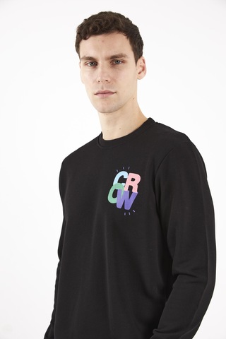 The Crow Colourful Siyah O-yaka Sweatshırt Siyah