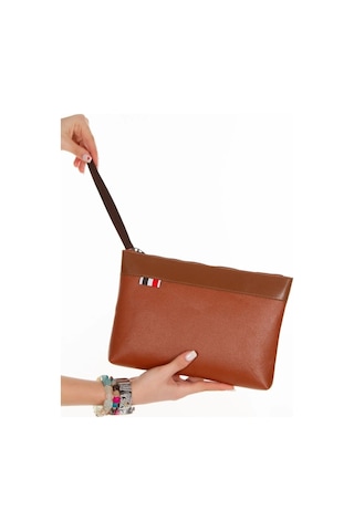 Tuldar Deri El Askılı Dosya Evrak Günlük Portföy & Clutch Çanta Tul527 Taba