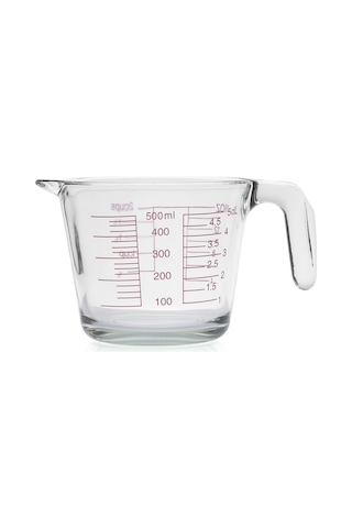Kulplu Cam Beher 500 ML - Cam Ölçü Kabı - Multi Ölçekli - 2 Cup