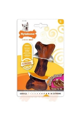 Nylabone Biftek ve Gravy Sos Aromalı Köpek Çiğneme Kemiği S