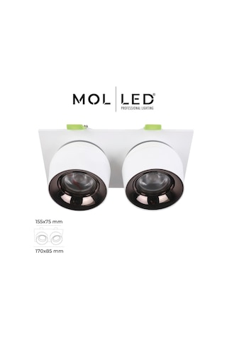 Molled Vindor Serisi 2x8w İkili Sıva Altı Led Spot Dış Beyaz İç Platin 3000k - Mol5042-1