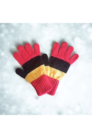 Garson Beden Erkek Çocuk Eldiven Sarı Kırmızı - 8-12 Yaş Kırmızı