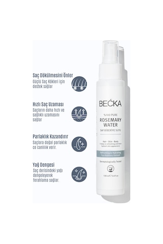 Becka Biberiye Suyu Saç Toniği %100 Doğal Dökülme Karşıtı Ve Uzama Destekleyici 100 Ml