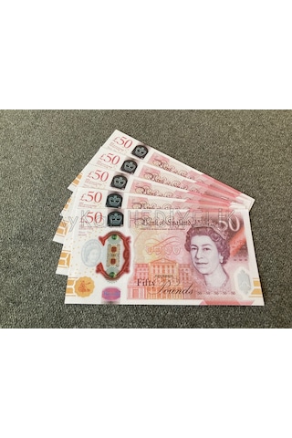 100 ADET 50 STERLİN BANKNOT POUND PARA GEÇERSİZ DÜĞÜN İÇİN PARALA
