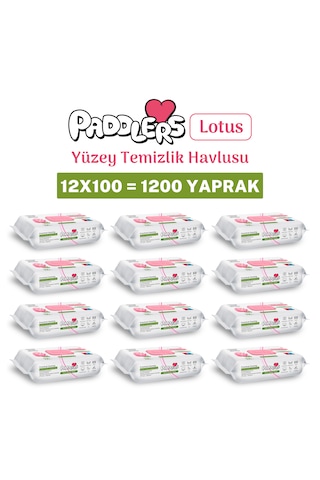 Easy Clean Lotus Çiçeği Kokulu Yüzey Temizlik Havlusu 12x100 (1200 Yaprak)