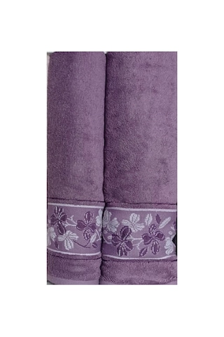 Fiore Line Bej Mürdüm Bambu Hamam Seti Bej - Mürdüm