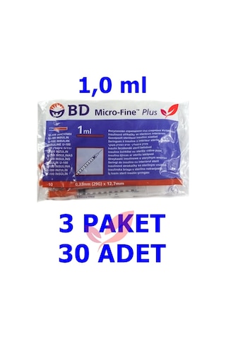 (10'Lu 3 Paket) 1.0 Ml Bd Micro-Fine Plus İnsülin Enjektörü