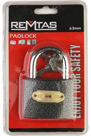 Remtaş Asma Kilit Gri Kaplamalı 63 MM