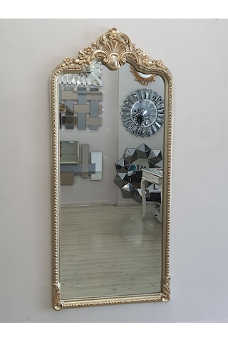 Ayna Denizi Princess Great Shiny Gold Model Platin Altın Renk Dekoratif Boy Aynası Platin Altın