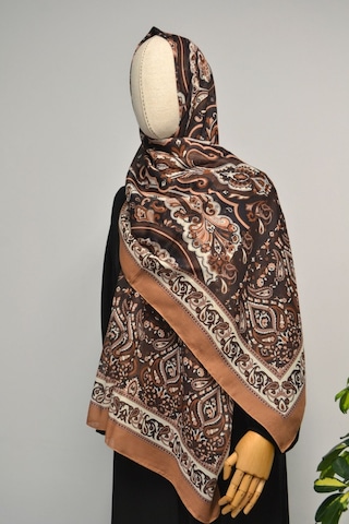 Etnik Desenli Pamuklu Şal 70x190 Cm Turuncu