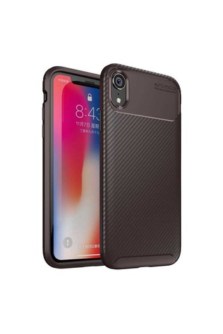 Apple Uyumlu iPhone Xr 6.1 Kılıf Zore Negro Silikon Kapak Kahverengi
