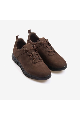 Kemal Tanca Hakiki Deri Erkek Erkek Spor Sneaker Ayakkabı 2537 Kahve