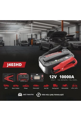Lokithor J403hd 12v 10.000amp Li-polimer Akıllı Akü + + Led Lamba