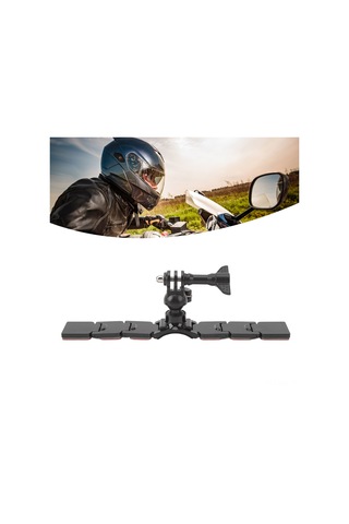 Padalink Motosiklet Kaskı Çene Tutucu, 3 Bölümden Ayrılabilir, 360 Derece Dönebilen, İki Yönlü Yapışkanlı Spor Kamera Tutucu Aksesuarı