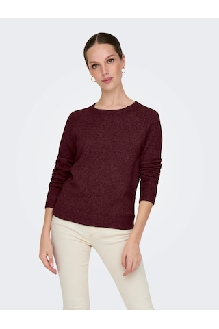Only Onlrıca L/s Pullover Knt Noos Kadın Kazak 15204279 Bordo