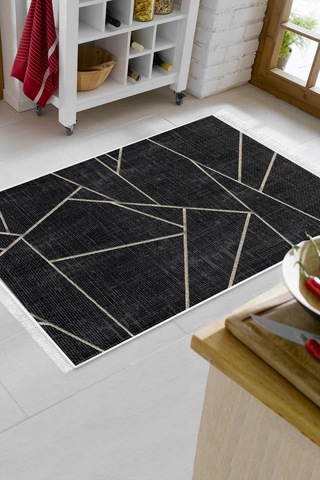 Eko Trend Djt Banyo Paspası Yıkanabilir Kaymaz Taban 717 Modern Siyah