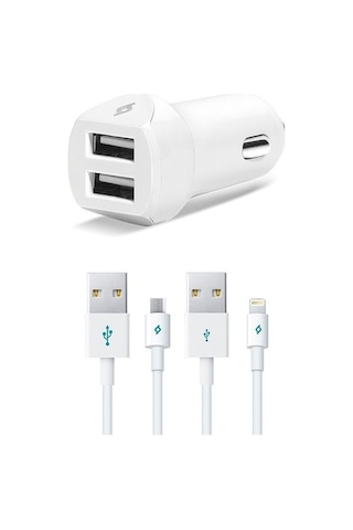 TTEC SPEEDCHARGER DUO ARAÇ ŞARJ ALETİ 3.1A 15W ÇİFT USB & KABLO