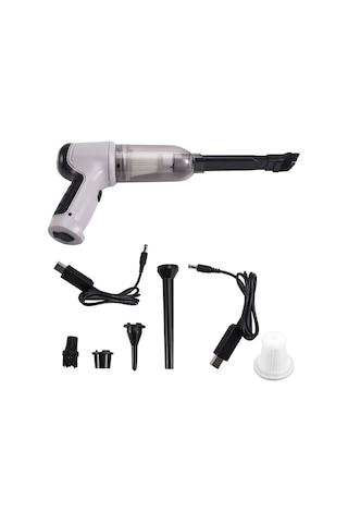 Crackedice Mini El Tipi Elektrikli Süpürge Kablosuz Araba Elektrikli Süpürgesi Taşınabilir Gri