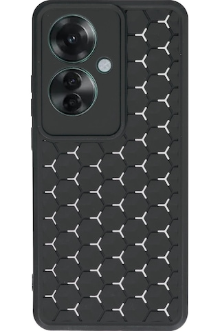Newface - 608 - Oppo Reno 11f Kılıf Petek Silikon Kapak - Csmo-tex - - Siyah Sıyah
