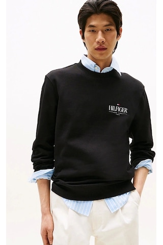 Tommy Hilfiger Hılfıger Stacked Sweatshırts Erkek Siyah Kazak Mw0mw39376bds Siyah