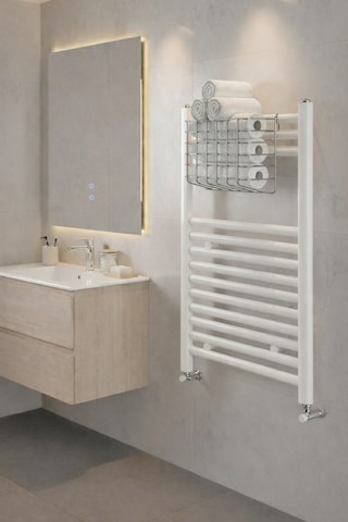 Petek Üstü Çok Amaçlı Banyo Rafı Metal Havluluk & Düzenleyici Sepet 1 Adet Krom Krom