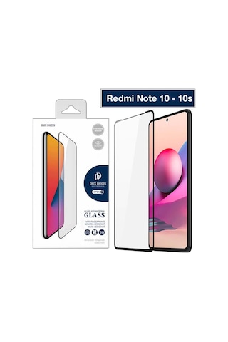 Dux Ducis Full Kaplama Redmi Note 10S Cam Ekran Koruyucu Siyah