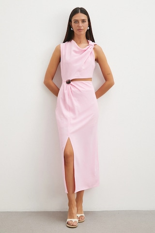 Uterpe Drapeli Cut-out Elbise Pembe