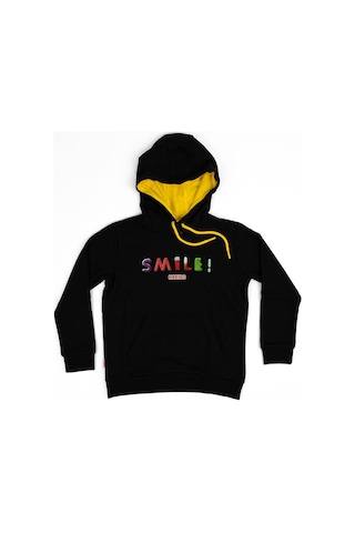 Haribo Siyah Kız Çocuk Kapüşonlu Baskılı Sweatshirt Hrbtxt315 Siyah