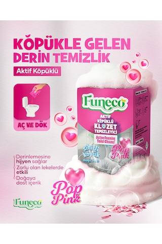 Pop Pink Klozet Tuvalet Wc Temizleyici, 1 Kutu-4 Paket, Yeni Nesil Aktif Köpüklü, Ekolojik