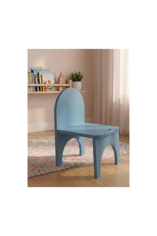 Montessori Mdf Çocuk Sandalyesi, Modern Tasarım, Güvenli Ve Dayanıklı Ahşap Çocuk Sandalyesi Mavi