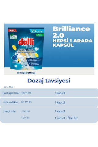 Dalli Hepsi Bir Arada Bulaşık Makinesi Deterjanı 352 G 23'lü