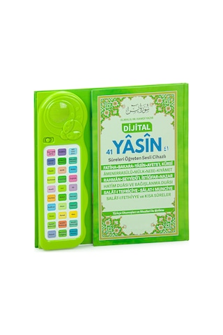 Çocuklar İçin Sure Dua Öğreten Cihaz Sesli Yasini Şerif Kitabı Yeşil