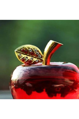 Singree Kırmızı Kristal Elma Noel Süs-oniki Ayar Taşlı Yaprak Desenli Ev Ofis Dekorasyonu Diğer