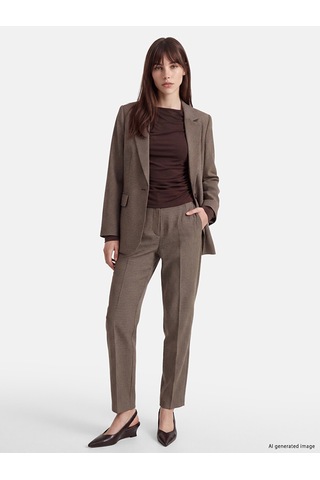 Lcw Vision Kahverengi Ekose Kadın Blazer Ceket